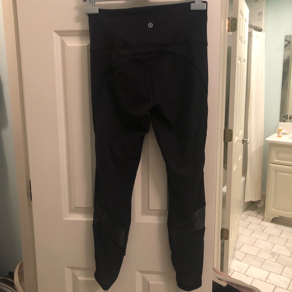 Lululemon Black Leggings with Mesh Detail